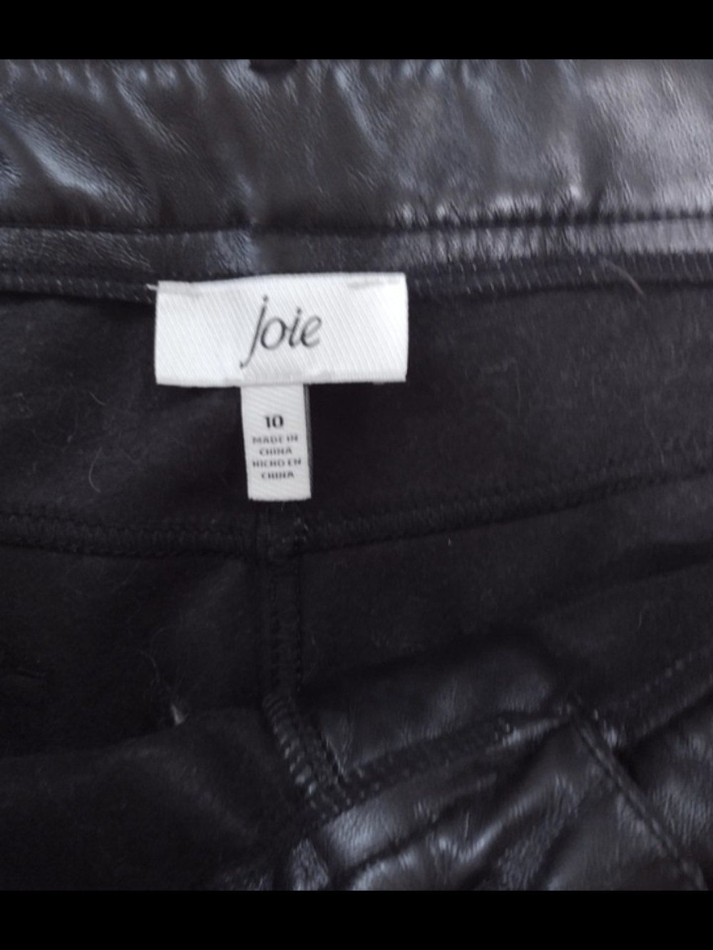 Joie Black Faux Leather Y2K Pop Culture Goth Rock Punk Edgy Straight-Leg Pants - Picture 6 of 7